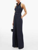 Thumbnail for your product : Zimmermann Espionage High Neck Silk Jumpsuit - Womens - Navy