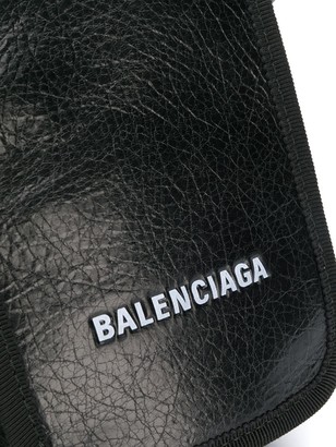 Unisex Pre-Owned Authenticated Balenciaga Explorer Pouch Crossbody Calf  Leather White Crossbody Bag 