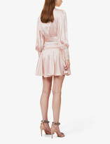 Thumbnail for your product : Zimmermann Ruffled silk-charmeuse mini wrap-dress