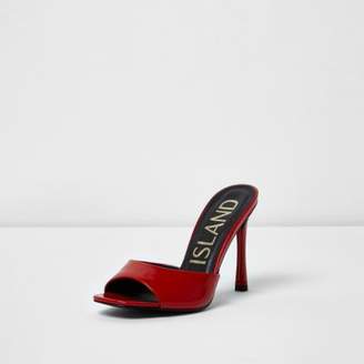 River Island Womens Red low vamp heeled mules