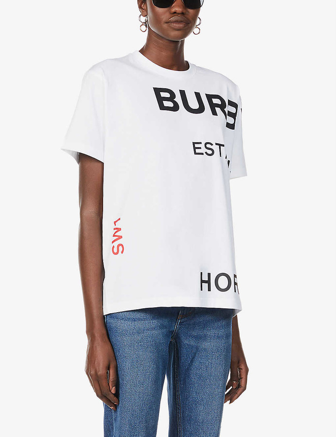 Burberry Carrick check-panel cotton-jersey T-shirt - ShopStyle