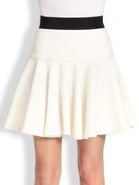 Thumbnail for your product : Milly Contrast-Waist Flared Skirt