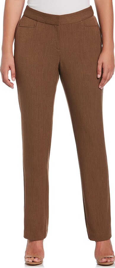 Rafaella Women's Plus Size Soft Crepe Modern Fit Dress Pants (Size