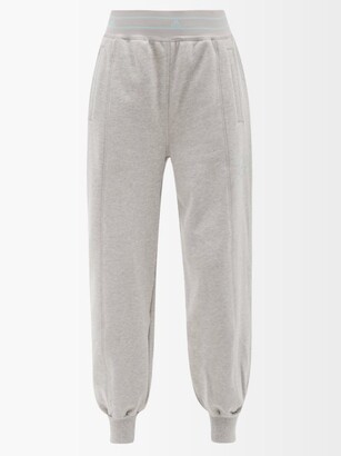 adidas by Stella McCartney Striped-waist Jersey Track Pants - Light Grey