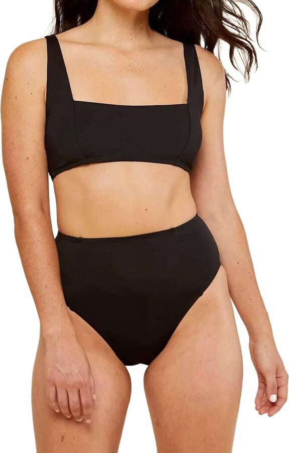 Andie Swim High Waisted Cheeky Bottom In Black