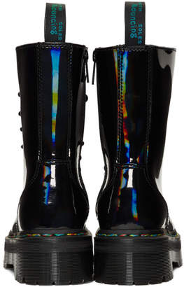 Dr. Martens Black Rainbow Oil Slick Jadon Hi Boots