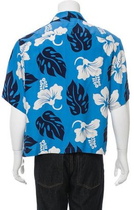 Prada Floral Print Camp Collar Shirt
