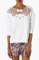 Thumbnail for your product : Topshop Embroidered Cutwork Sweatshirt