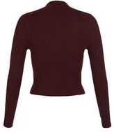 Thumbnail for your product : New Look Burgundy Ribbed Long Sleeve Crop Jumper