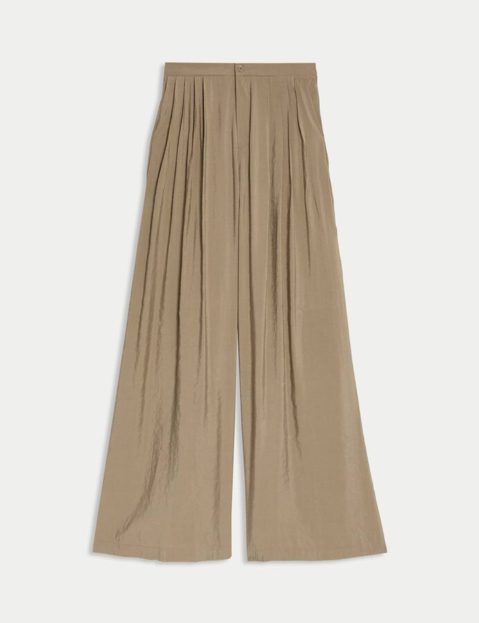 M&S Collection Pleated Palazzo Trousers ShopStyle