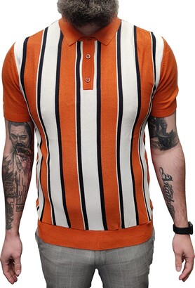 orange striped polo