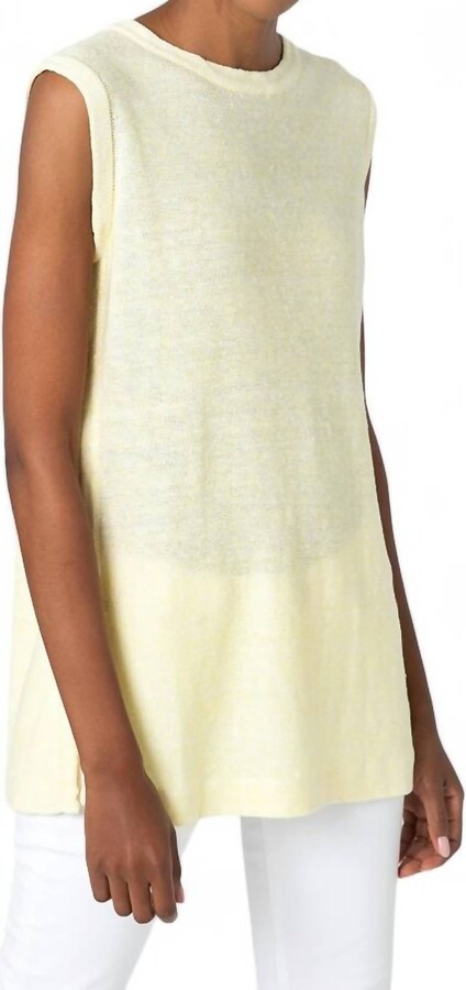 Kinross Boatneck Tank Top In Lemon Twist