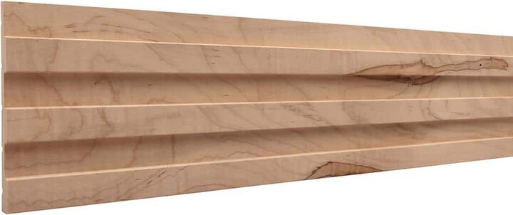 Ornamental Mouldings 5 in. x 0.438 in. x 96 in. Ambrosia Maple Wood Rectangle Bead Panel Moulding