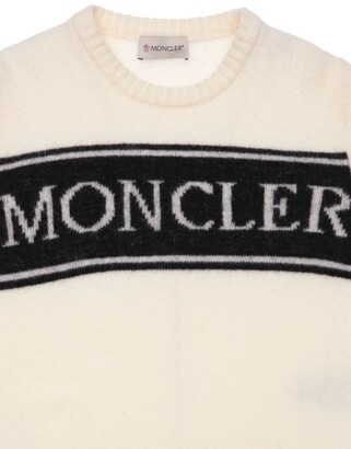 Moncler Logo Intarsia Virgin Wool Knit Sweater