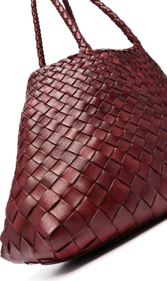 DRAGON DIFFUSION Window woven leather tote bag Red