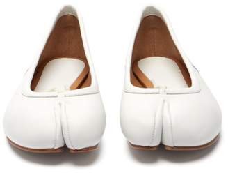 Maison Margiela Tabi Split Toe Leather Flats - Womens - White