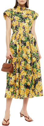Gestuz Open-back Floral-print Organic Cotton-poplin Midi Dress
