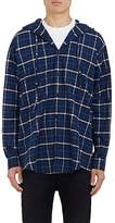Thumbnail for your product : Balenciaga Men's Plaid Cotton Flannel Hooded Shirt