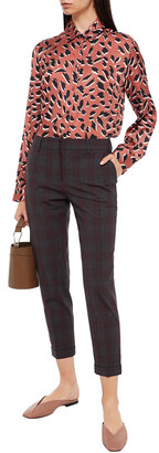 Piazza Sempione Cropped Checked Wool-blend Tapered Pants