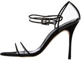 Thumbnail for your product : Manolo Blahnik Suede-Trimmed PVC Sandals