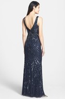 Thumbnail for your product : Aidan Mattox Sequin V-Back Mesh Gown (Online Only)
