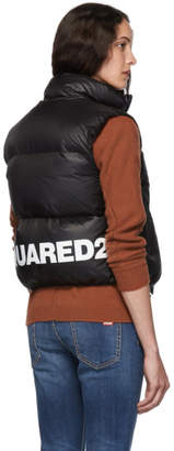 DSQUARED2 Black Nylon Logo Puffer Vest