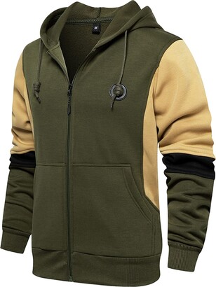 Generic Men's Casual Zip Up Sherpa Fleece Hoodies Casual Plus Size Hoodie Sweatshirt  Pullover Sweater Zipper Fashion Jackets Winter Warm Coat with Pockets -  ShopStyle