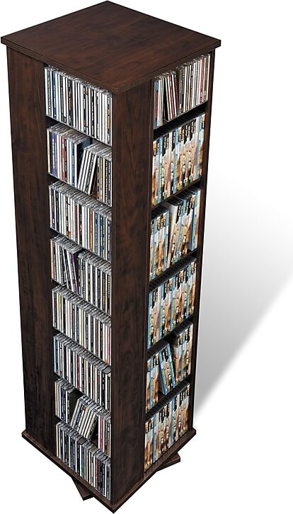 Prepac Large 4-Sided Spinning Tower, Espresso