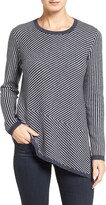 Thumbnail for your product : Nordstrom Stripe Cashmere Asymmetrical Hem Pullover