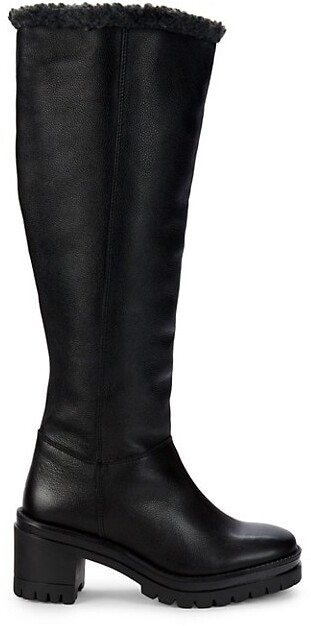 Charles by Charles David Collateral Leather Faux Fur-Lined Knee-High Boots  - ShopStyle