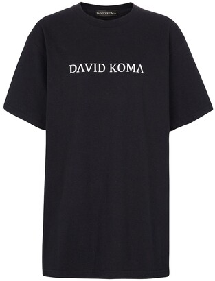 David Koma Logo cotton T-shirt