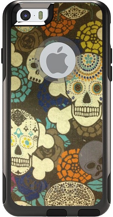 Otterbox Commuter For Apple Iphone/Samsung Galaxy | Choose Model - Custom Monogram Any Colors Sugar Skulls Green Orange