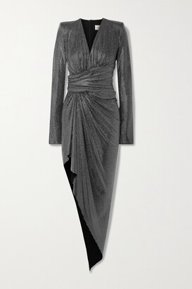 Alexandre Vauthier Asymmetric Ruched Crystal-embellished Crepe Dress