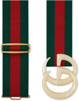 Thumbnail for your product : Gucci Elastic Web belt with Double G buckle