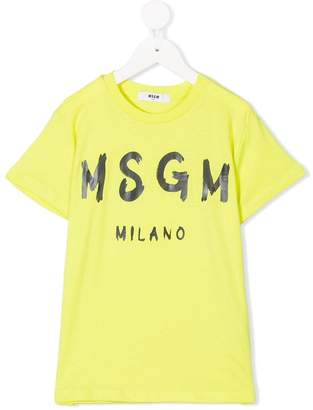 MSGM Kids spray paint logo T-shirt