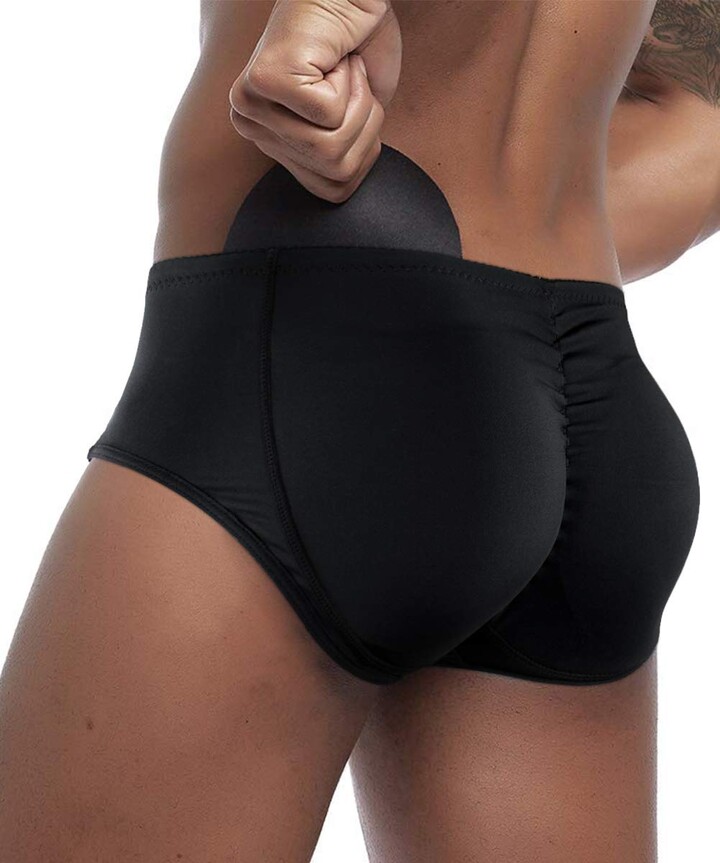 NonEcho Men Padded Underwear Briefs Boxers Men Butt Booster Hip Enhancer 4  Detachable Pads - black - Medium - ShopStyle