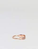 Thumbnail for your product : ASOS Rose Gold Plated Sterling Silver Feather Ring