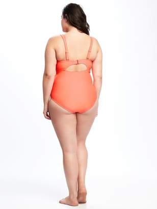 Old Navy Smooth & Slim Wrap-Front Plus-Size Swimsuit
