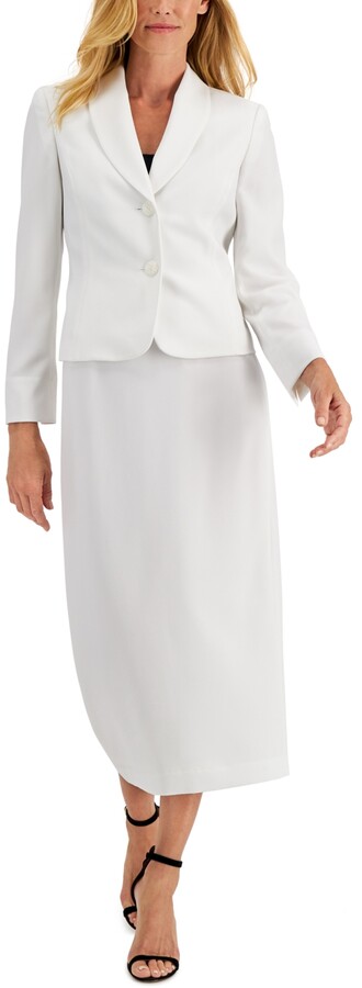 Le Suit Women's Quebec Jacquard Pencil Skirt 12P Sapphire