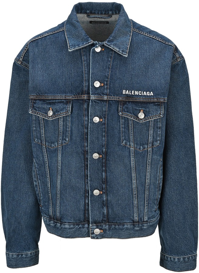 balenciaga denim jacket logo