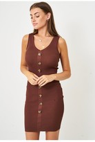 Thumbnail for your product : Love Frontrow Stretch Knit Midi Dress | Brown
