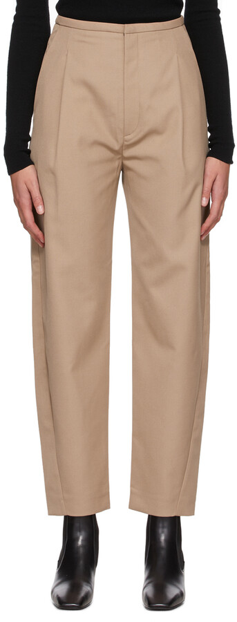 Totême Beige Lumio Trousers - ShopStyle Pants