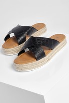 Thumbnail for your product : boohoo Wide Fit Croc Cross Strap Espadrille Flatform