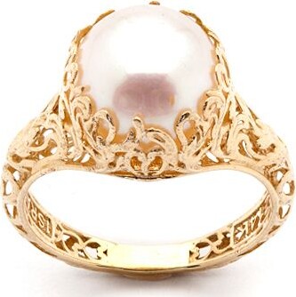 Adi Paz 14K Gold Cultured Pearl Filigree Ring