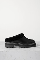 Thumbnail for your product : Proenza Schouler Shearling-lined Leather Mules - Black