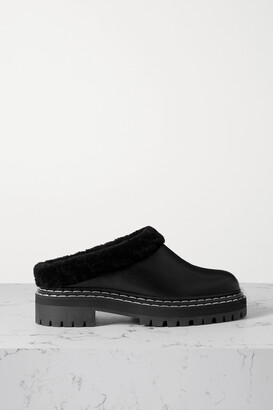 Proenza Schouler Shearling-lined Leather Mules - Black