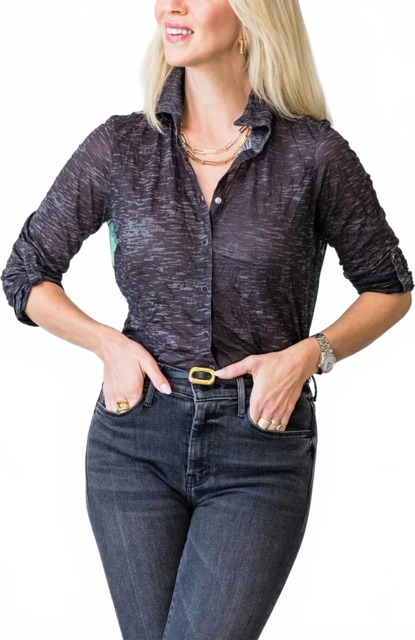 David Cline Roll Up Crushed Shirt In Tiger