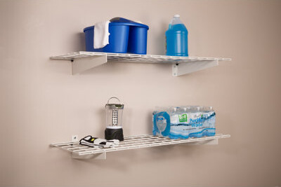 Hyloft 45-Inch by 15-Inch Steel Wall Shelf for Garage Storage, Low-Profile Brackets, Off White
