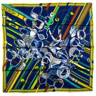 Hermes Councour D'Etriers Silk Scarf - Vintage Lux - Blue - ShopStyle  Scarves & Wraps