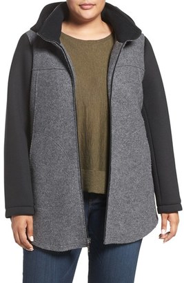Plus Size Women's Halogen Colorblock Wool Blend Jacket